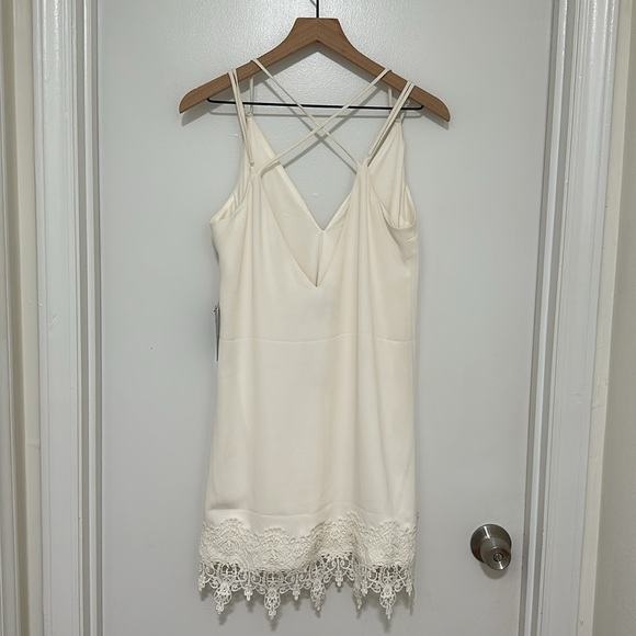 EXPRESS | Strappy Lace Hem Shift Dress - Picture 3 of 5